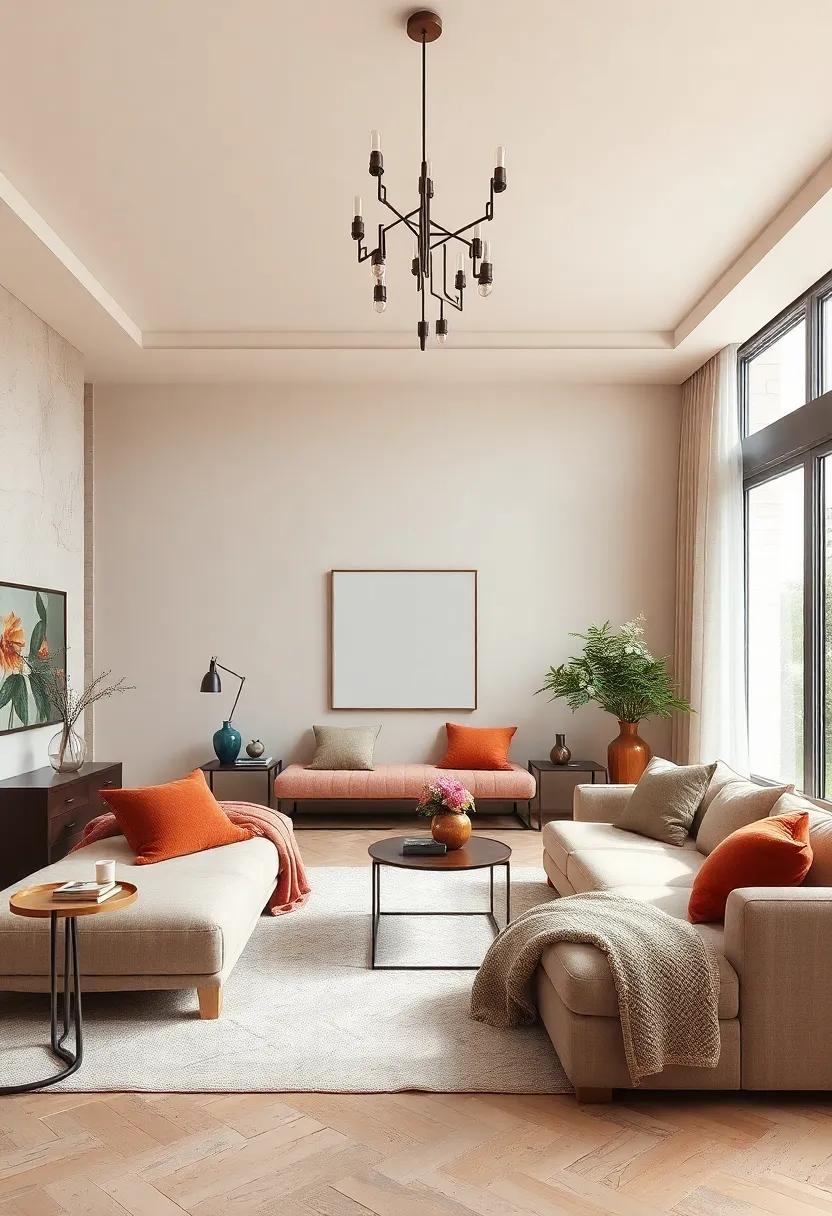 Balanced Color Schemes with Ivory Walls and Beige Upholstered Furniture for Harmonious Living