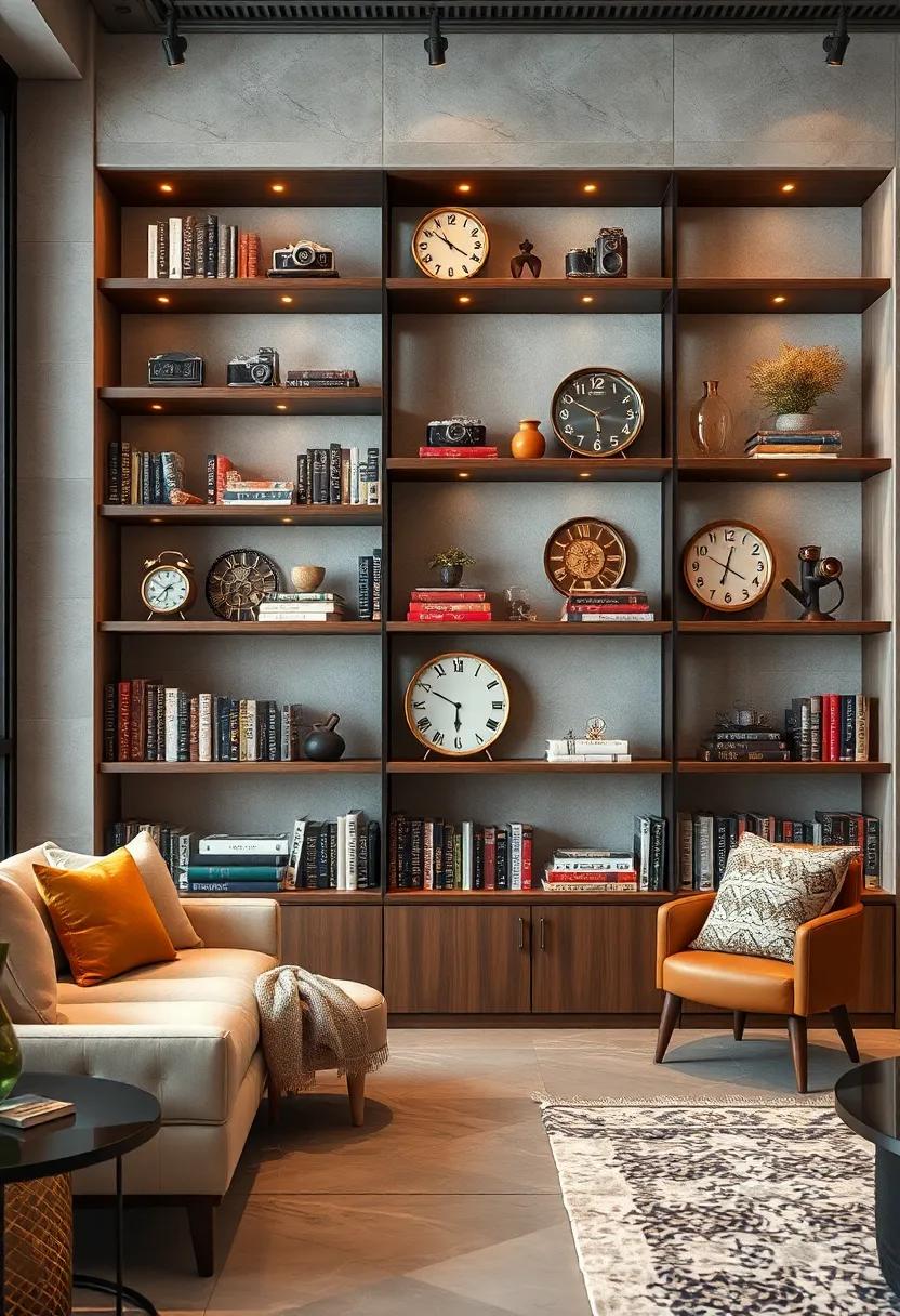 Arrange Vintage Cameras and Antique Clocks to Evoke a Sense of Timeless Elegance and Curated Style