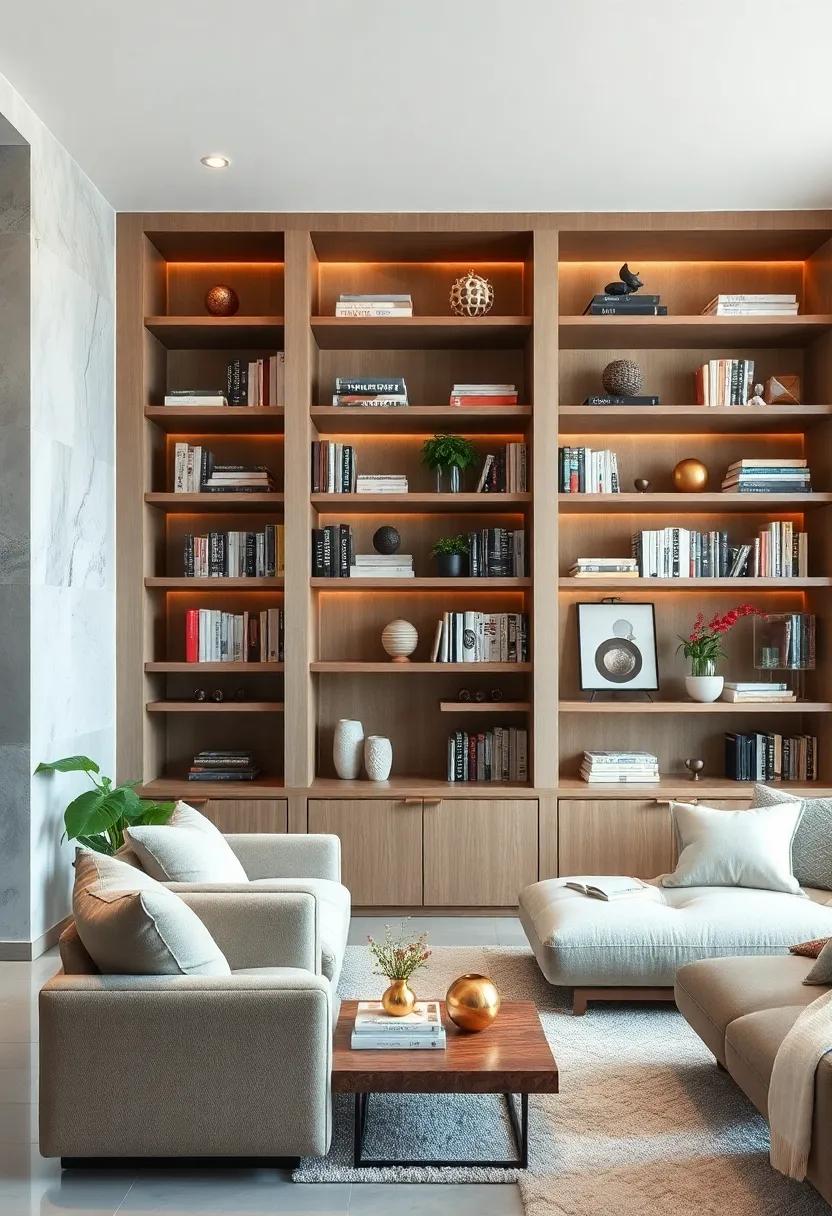 Craft a Monochromatic Bookshelf Display Using Varying Textures and Subtle Metallic Accents