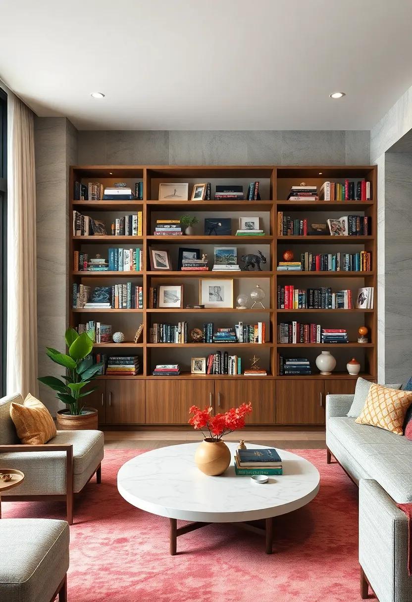 Integrate Personal Memorabilia and Travel Souvenirs Among Books for a Luxuriously Personalized Shelf