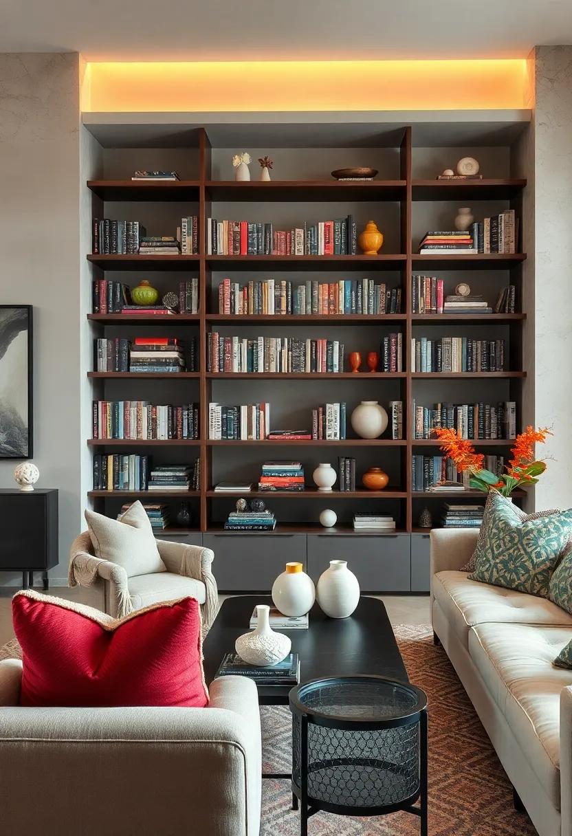 Surround Your Books with Handcrafted Ceramics and Textural Elements for a Warm Artistic Flair