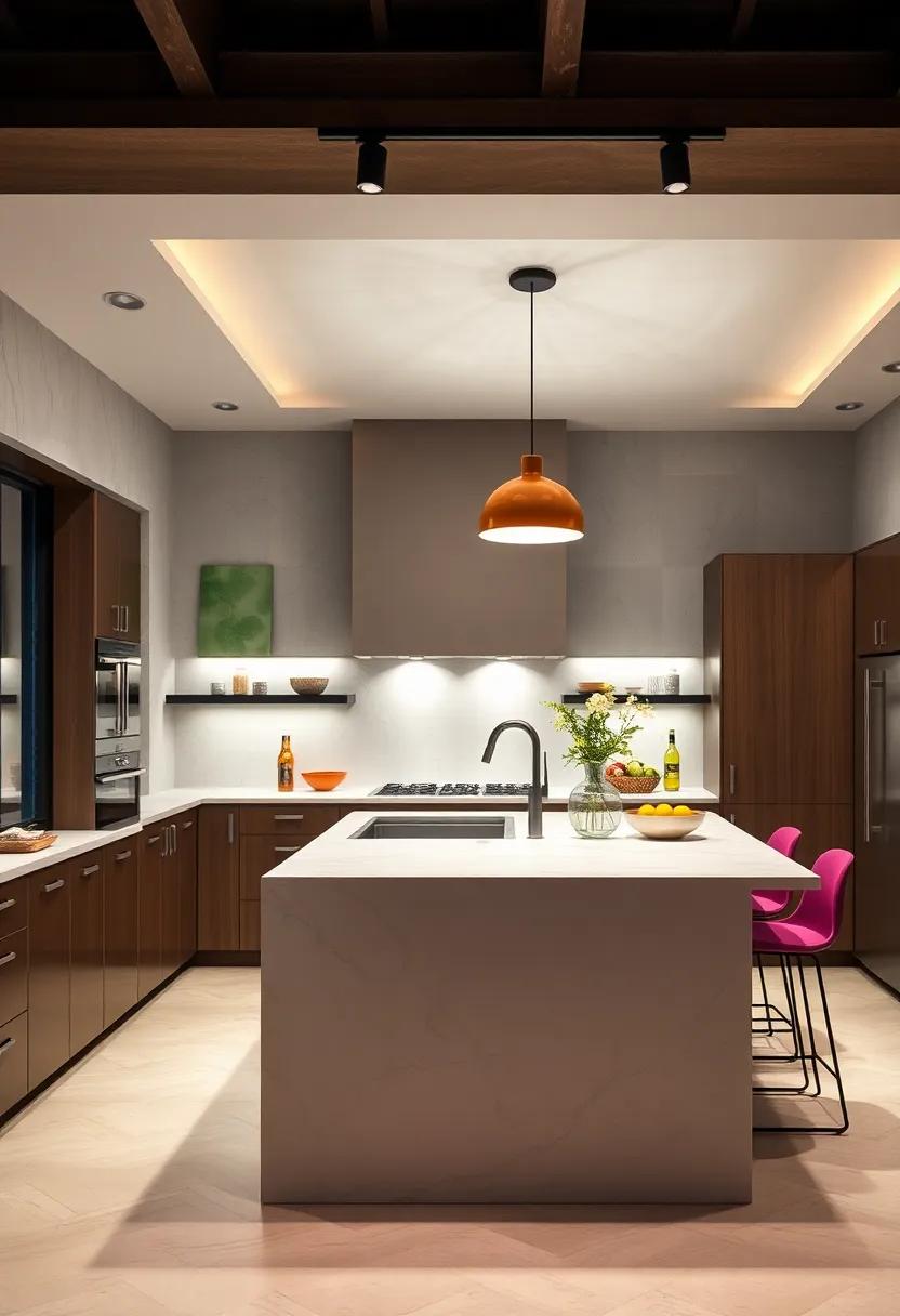 Minimalist Track Lighting: For a modern touch,consider ⁢adjustable ⁤track lighting ​that ‌highlights your ‌kitchen island while keeping⁤ the design sleek