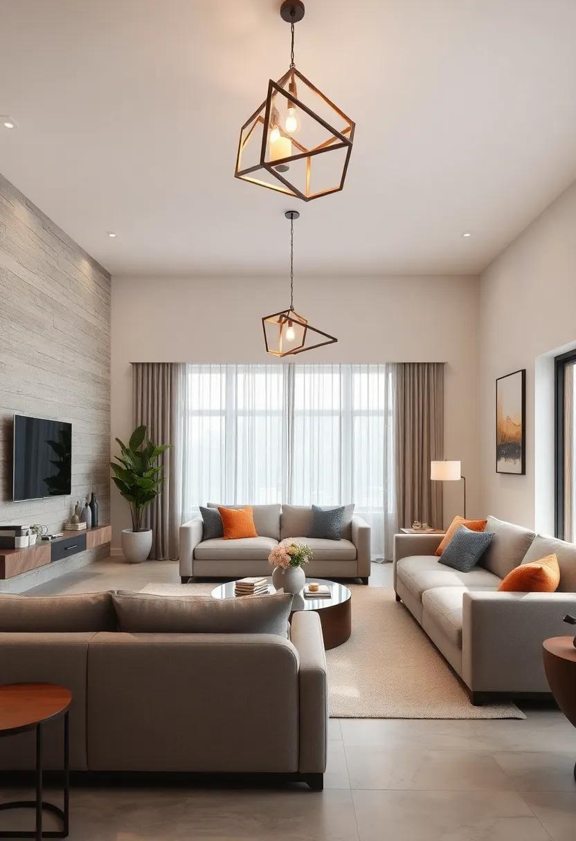Geometric light fixtures that provide both illumination and‌ an artistic focal ‌point