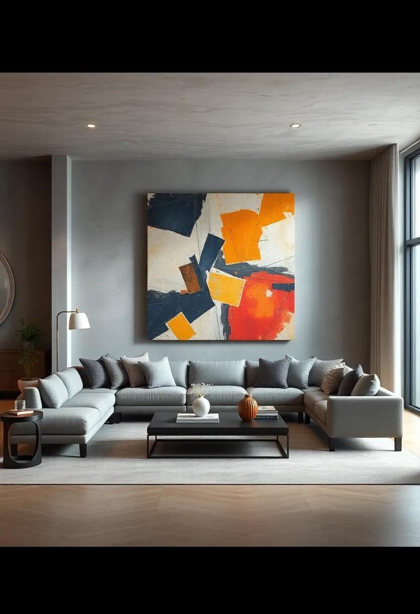 A ⁣large, abstract artwork that draws the eye and sparks‌ conversation