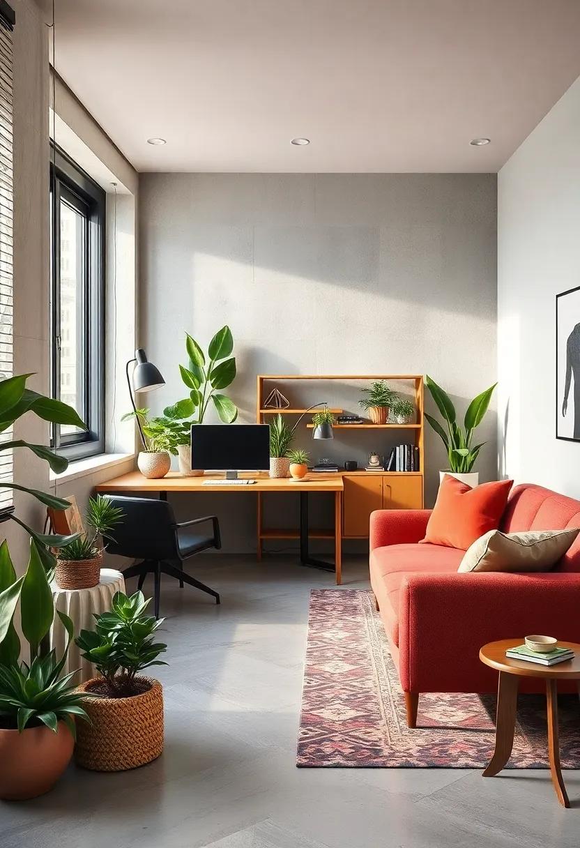 Minimalist Planters with Succulents Adding Lush Greenery to an Iconic Office Interior Scheme
