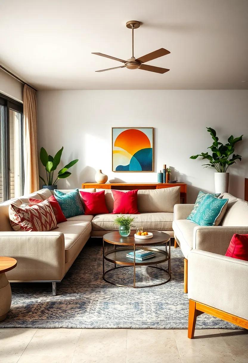 Colorful Accent Pillows -⁣ Throw pillows in diverse textures and patterns instantly enhance comfort while allowing personal expression