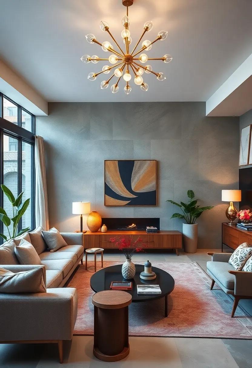 Sputnik⁤ Chandelier ​-⁤ An eye-catching light fixture that ​radiates a fun, retro vibe, ideal for ​illuminating your living area