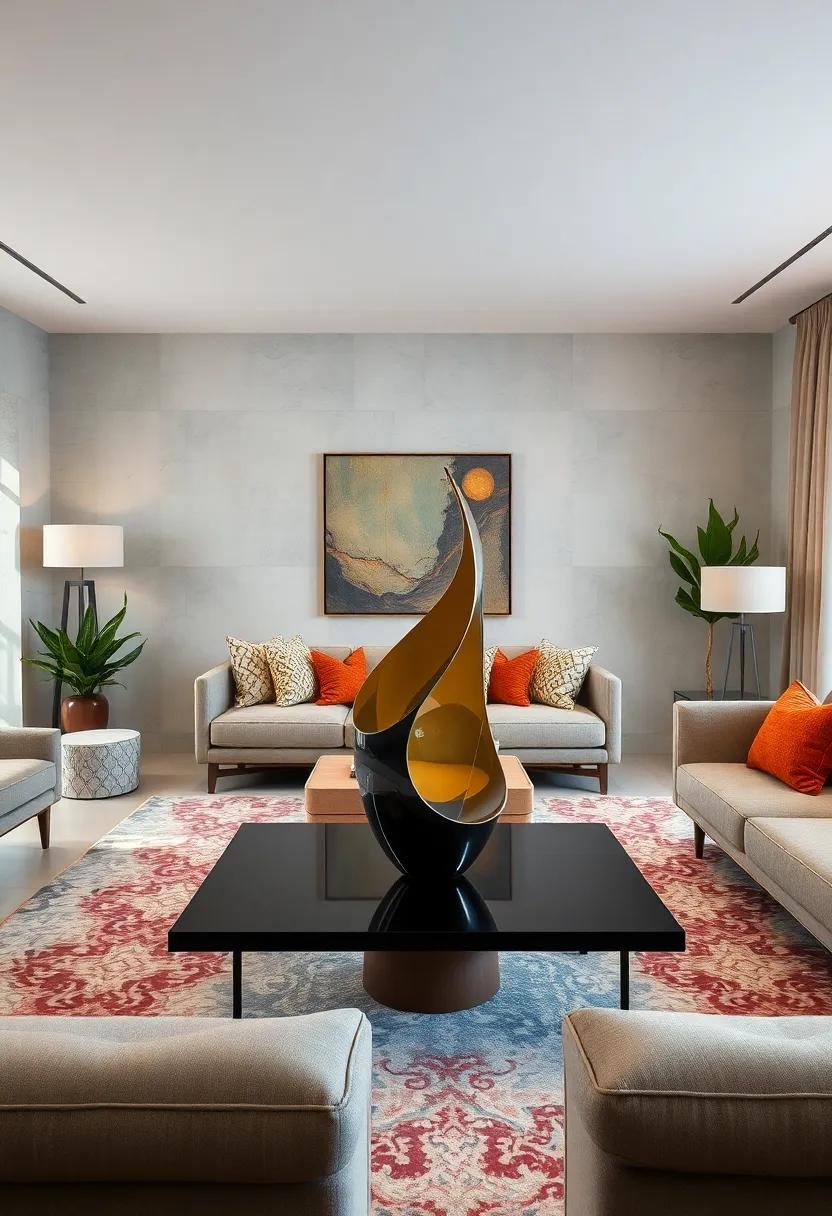 Abstract ⁢Sculpture - A striking centerpiece that adds an artistic element, perfect for coffee tables‍ or shelves