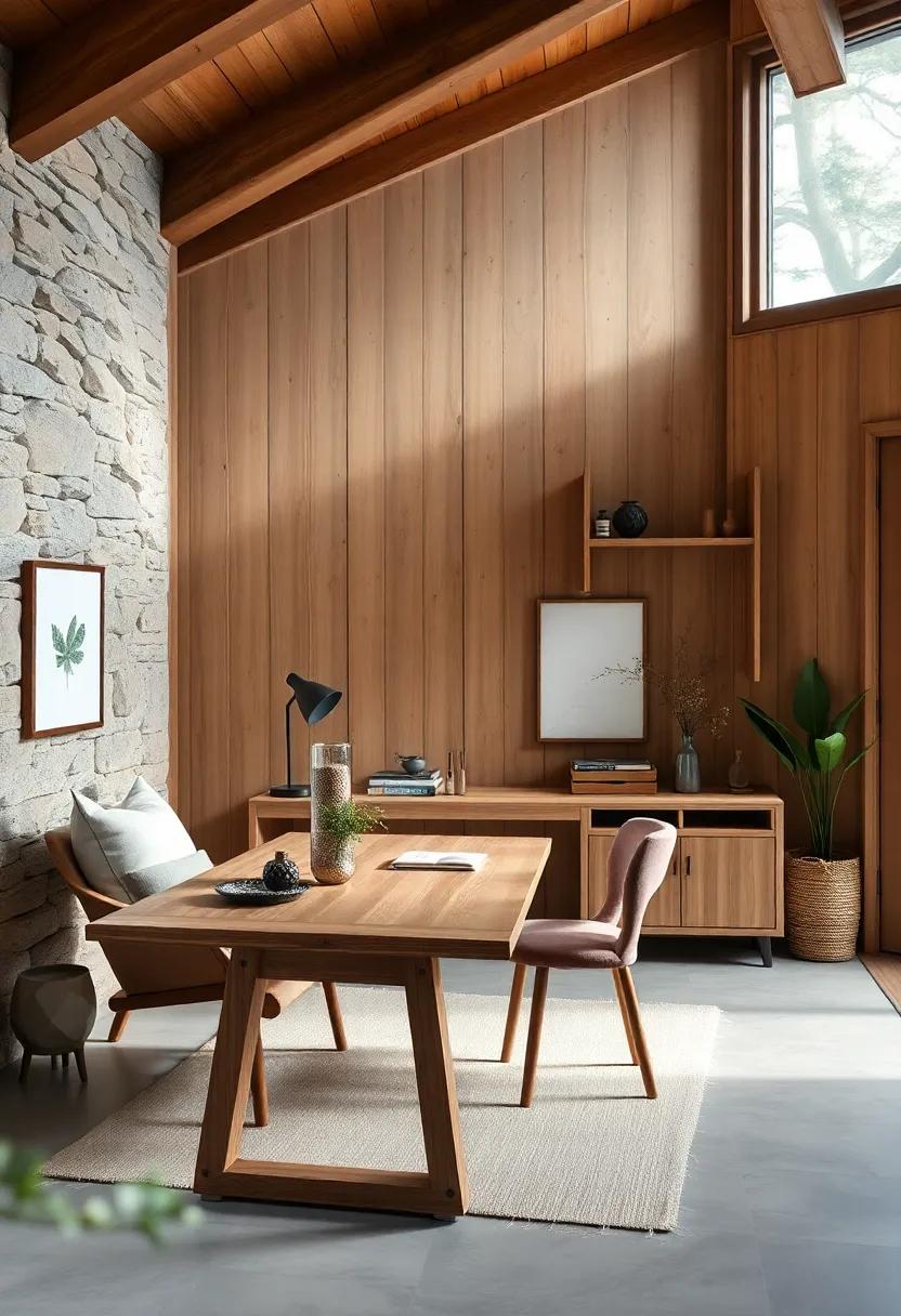 Elegant Farmhouse Office Scene With Whitewashed Wood Desk And Leather Accents For Classic Charm