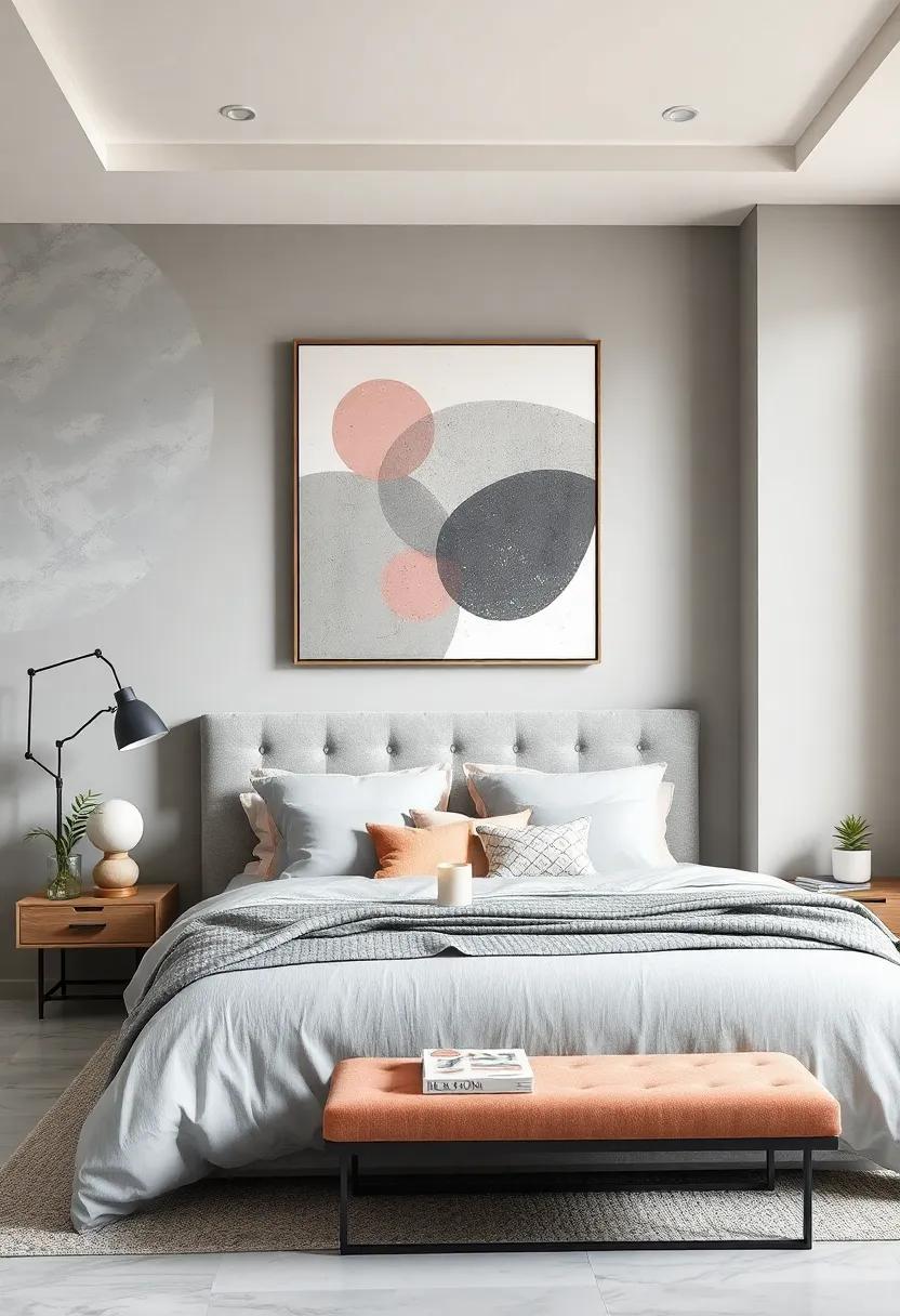 Elegant Pastel and Gray Wall Art Blending Abstract Shapes and Gentle Tones for a Balanced Look