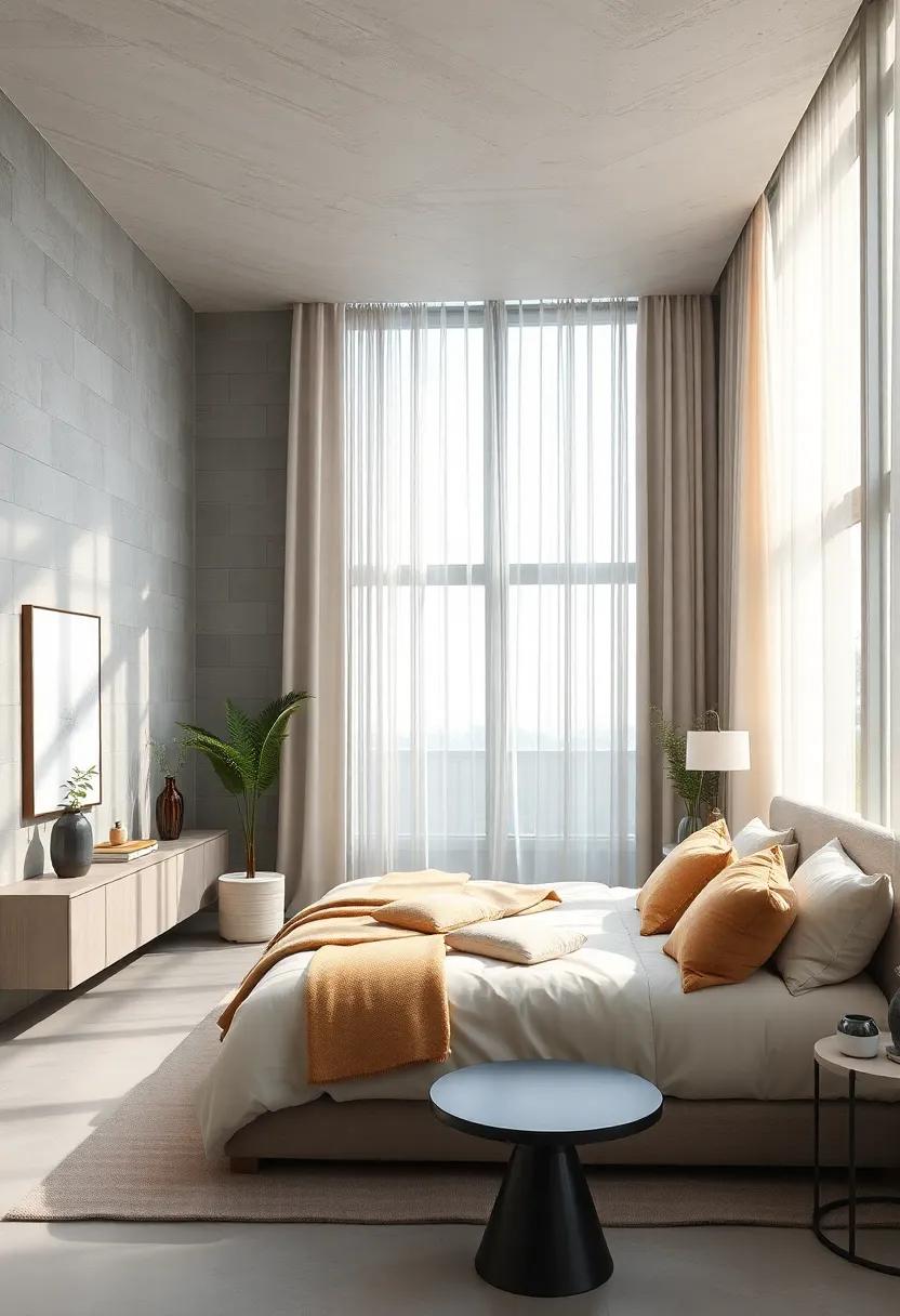 Large Panoramic Window Dressing with Sheer Pastel Curtains Filtering Natural Light Into a Calm Space