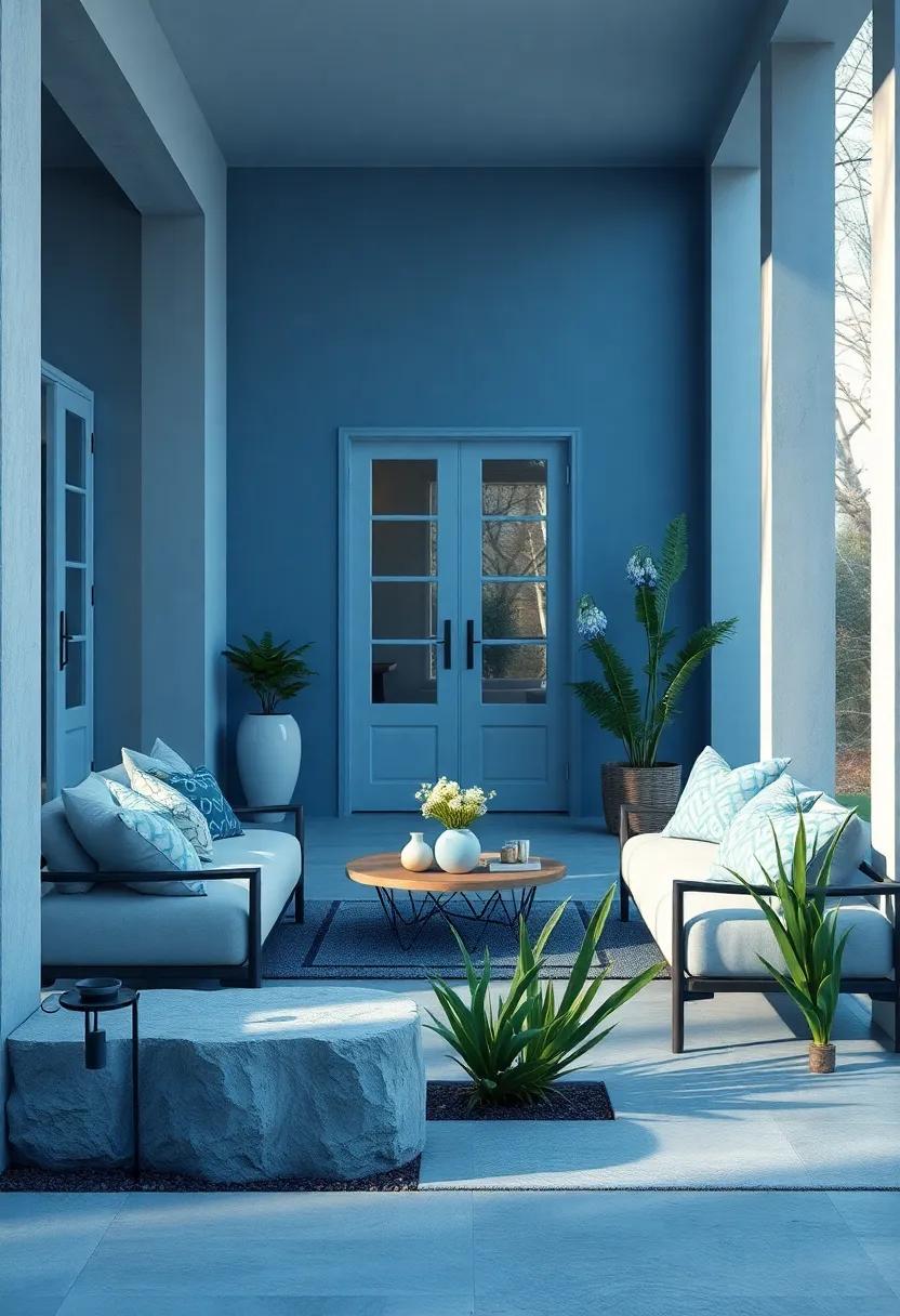 Graceful Blue Bells Blooming in a Quiet Corner With Hints of Mist and Soft Early Morning Glow