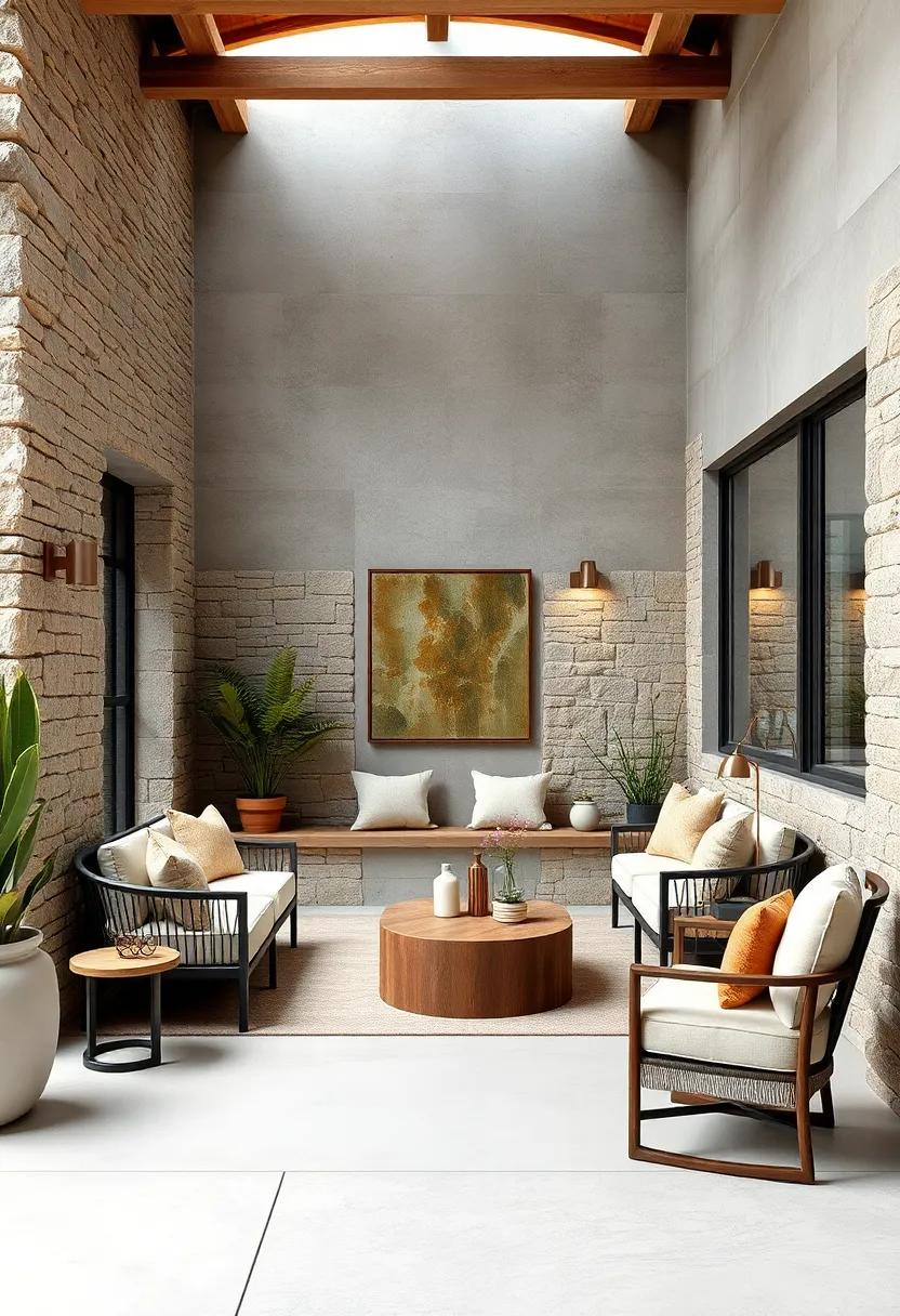 Quiet Nooks Built With Stacked Stone Walls And Cushioned Seating