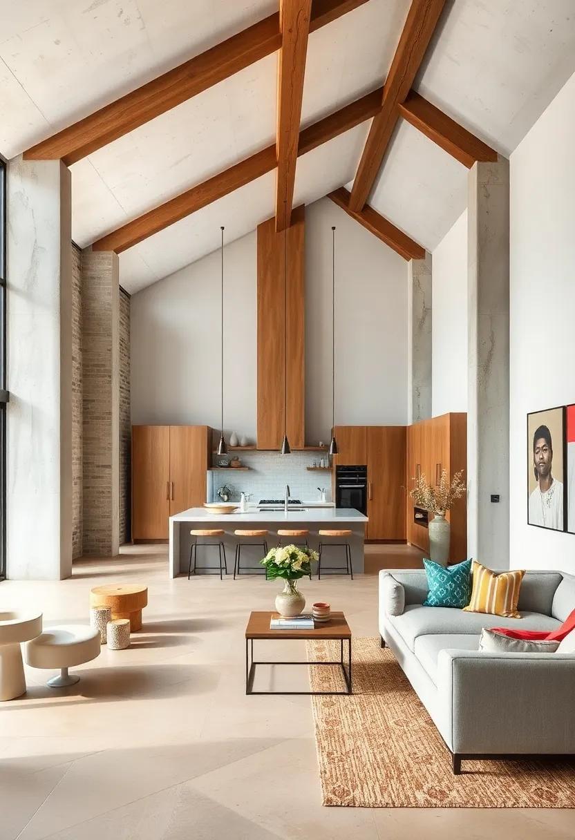 Bold Architectural Features Including Exposed Beams and Structural Columns as Design Statements