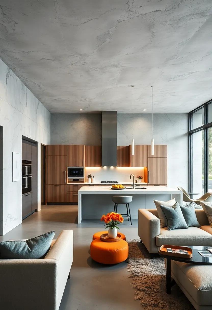 State-of-the-Art Appliances Embedded in Open Kitchen Areas with Futuristic Interface Displays