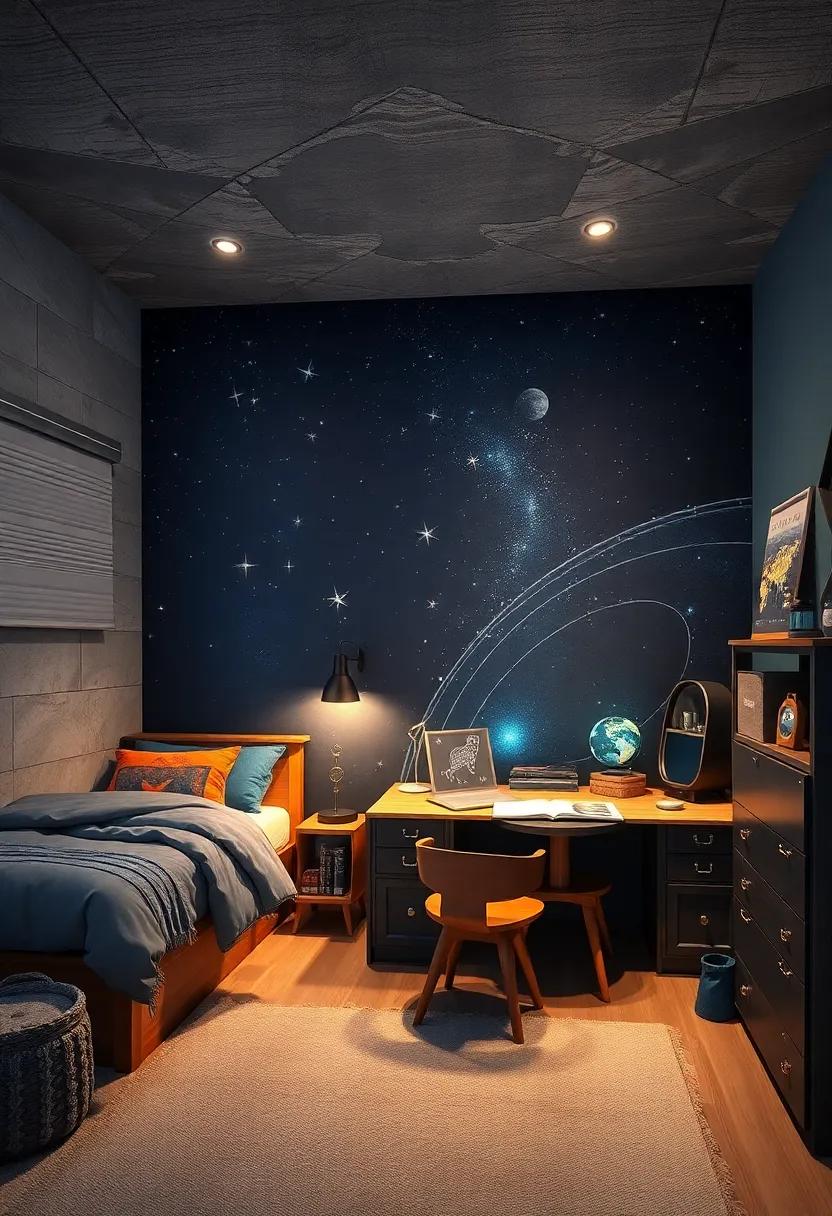 Space Explorer Desk with Built-in Star Maps and Glowing Planet Decorations for Creativity