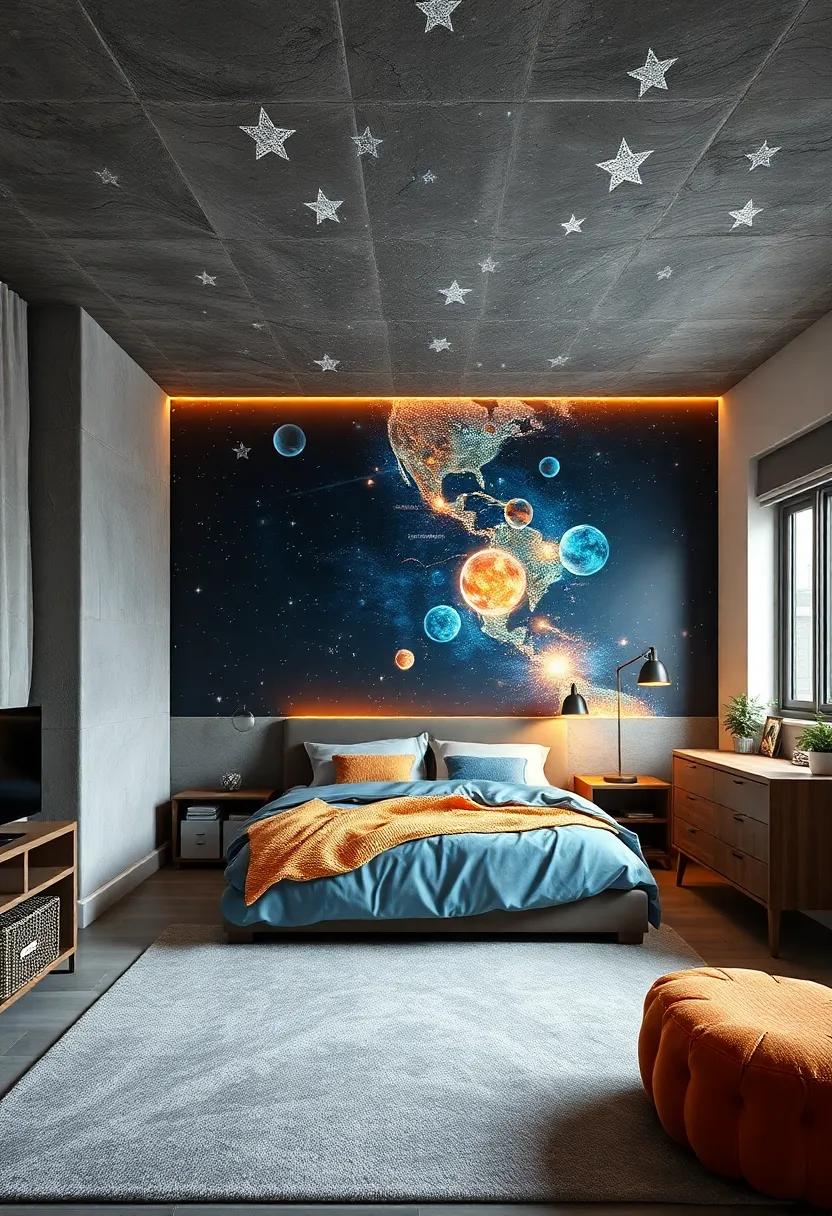 Space Map Wallpaper Panorama Showing Glowing Stars and Deep Space Mysteries for Immersive Decor