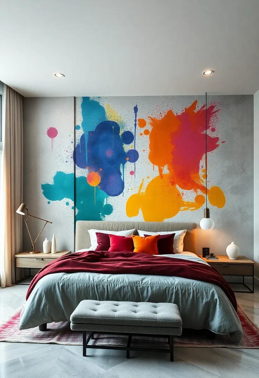 Artistic ⁢Splashes: Let your inner artist​ shine with abstract ‌splashes of‍ color that energize your⁤ space, making ⁣your‍ bedroom truly⁤ one-of-a-kind