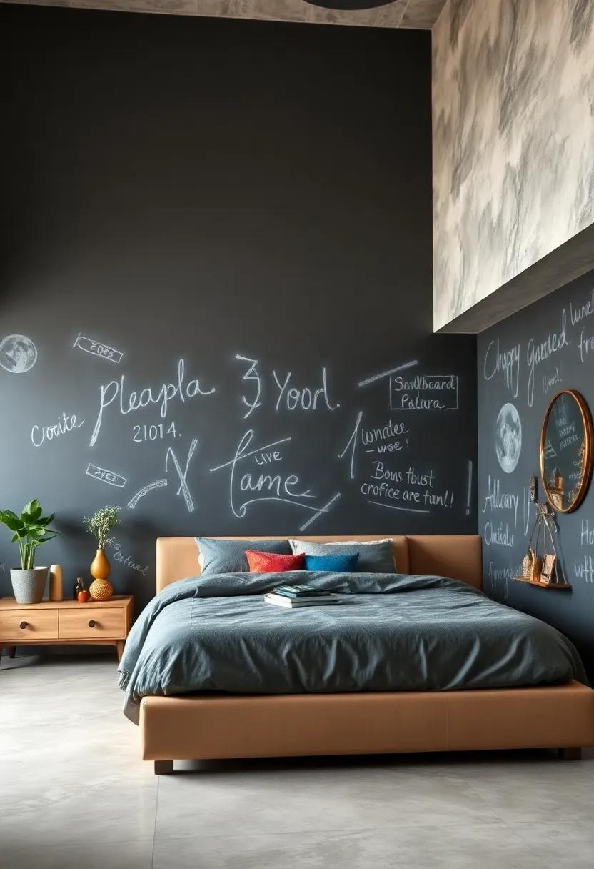 Chalkboard Wall: Create‍ a fun and interactive space ‌with ⁢a chalkboard wall ‌that‍ allows for ‍doodles, messages, and changing decor
