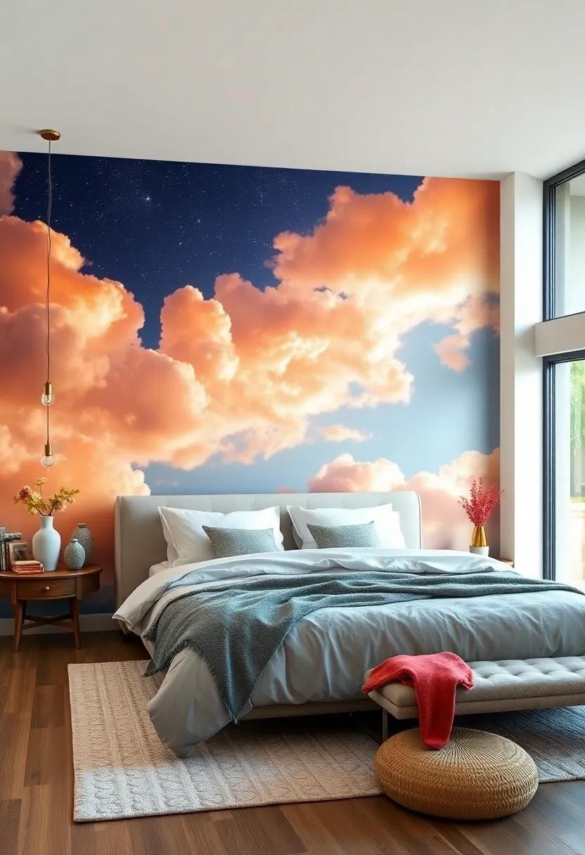 Dreamy⁣ sky ‍Murals: Invite the essence⁤ of a vast sky indoors with soft clouds or starry ⁤night murals that foster a dreamlike ambiance