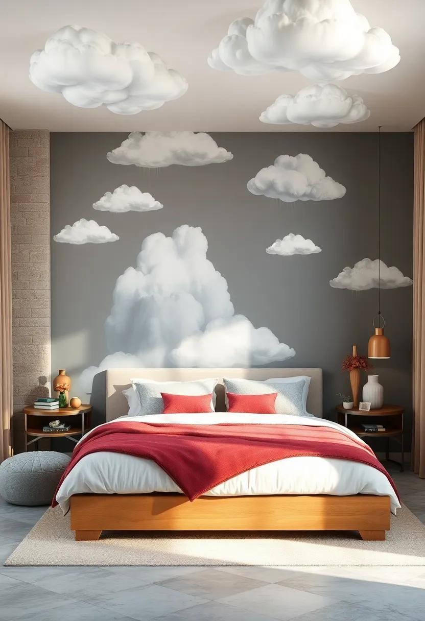 whimsical clouds: ⁣For a ‍playful touch, paint⁢ whimsical ​cloud formations on your ceiling or upper walls,⁢ creating an⁤ enchanting atmosphere