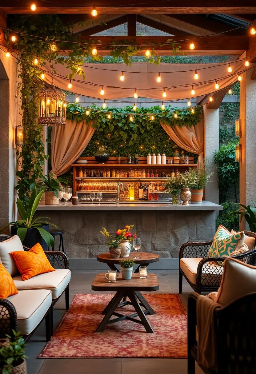 Sleek Minimalist Outdoor Drink Stations Featuring Matte Black Fixtures and Concrete Countertops