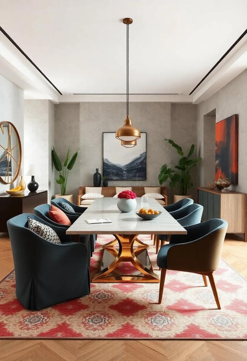 Elevate Your Dining Room Ambiance With Bold Geometric Patterned Rugs That Command Attention and Define Space