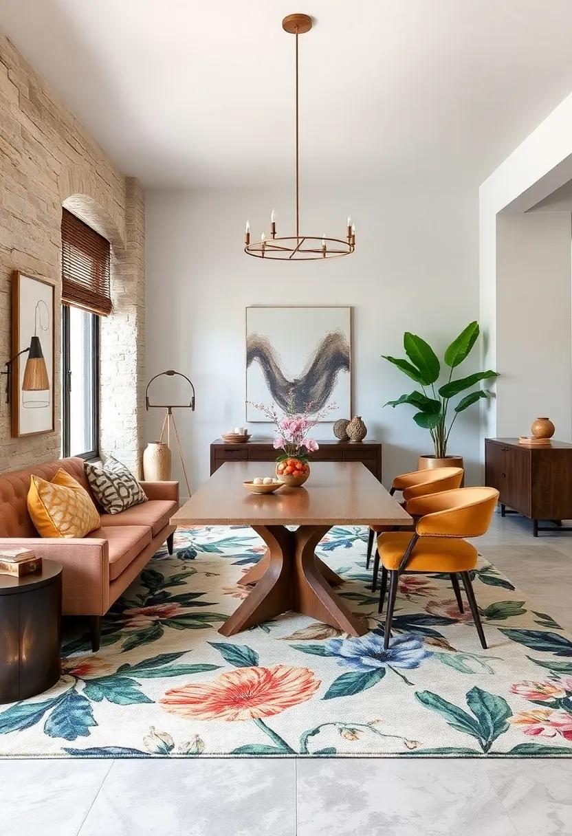 The Fresh Appeal of Botanical Prints on Rugs Infusing Nature's Beauty into Indoor Dining Environments