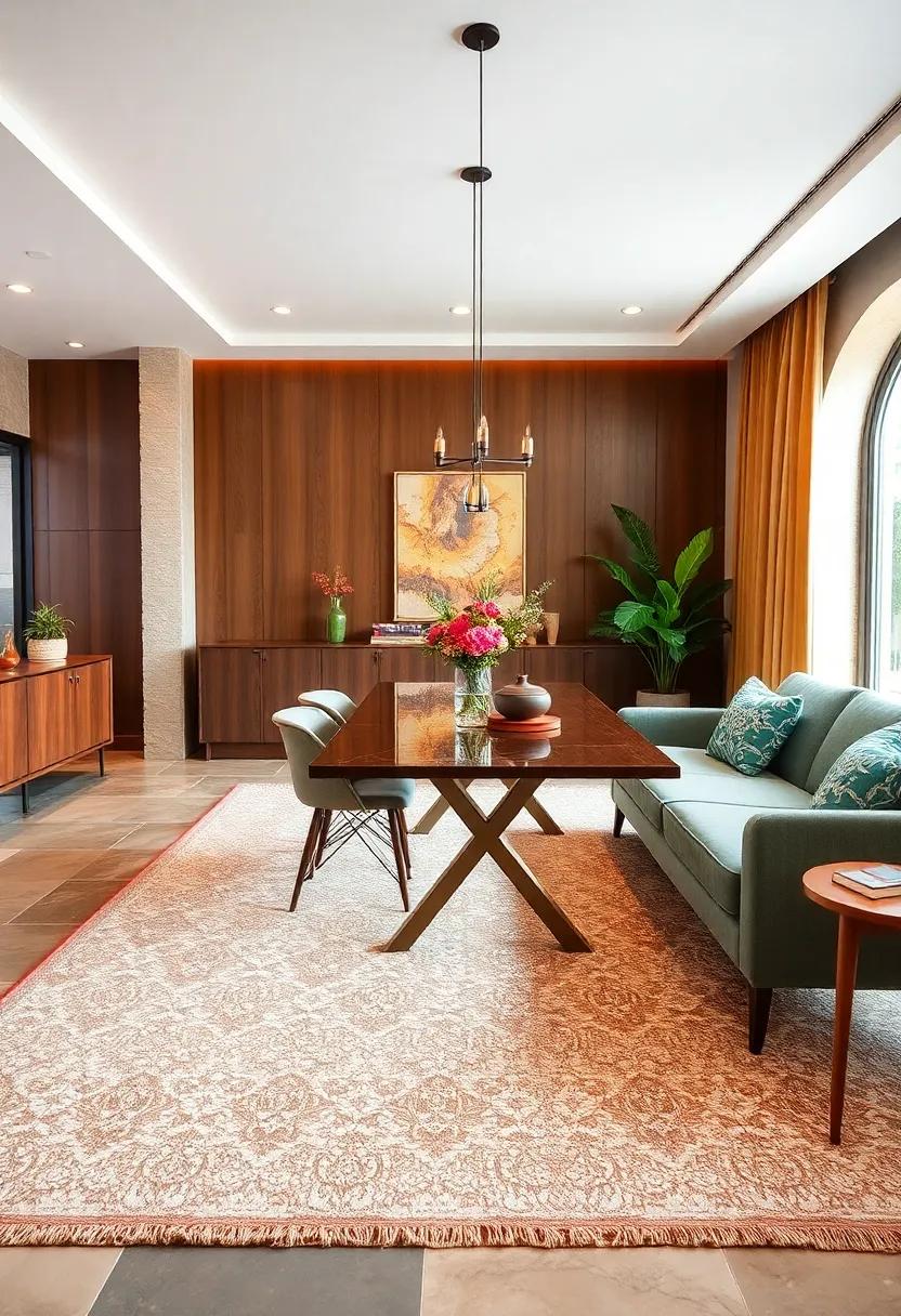 Soft, Woven Wool Rugs with Delicate Lace-Like Patterns That Add an Air of Refinement to Dining Interiors