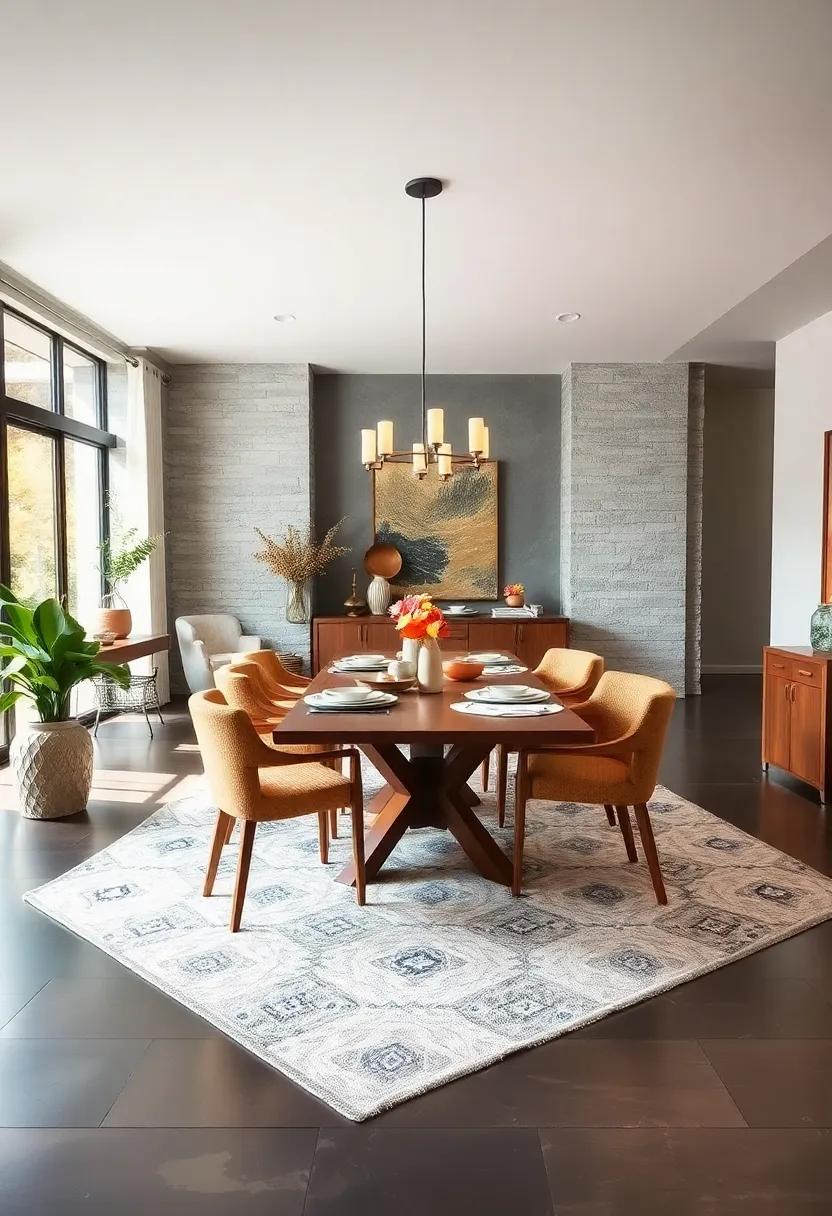 Neutral Toned Kilim Rugs with Geometric Patterns Perfect for Introducing Subtle Texture and Warmth to Dining