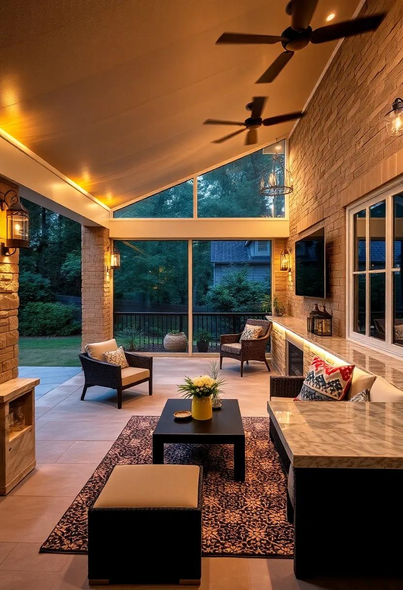 LED Strip Lights Integrated into Outdoor Bar Counters Providing Functional Accent Lighting for Entertaining