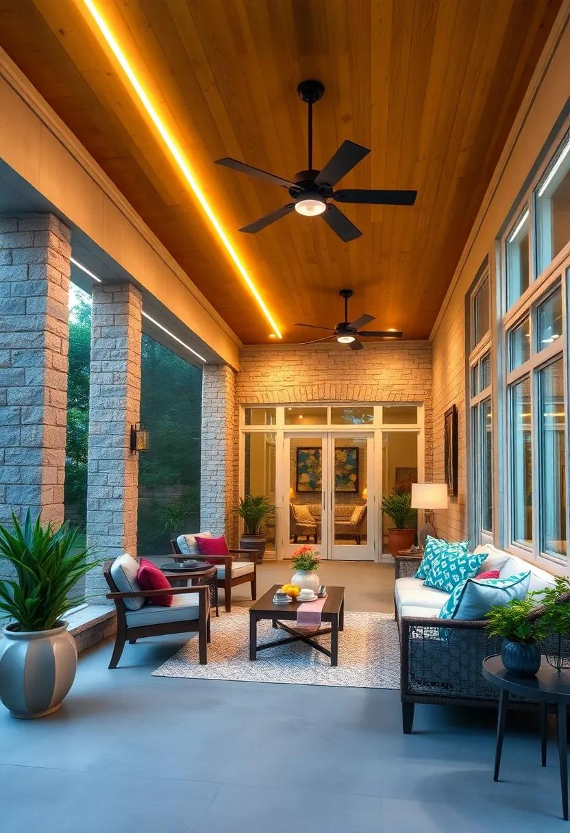 LED Strip Lighting Highlighting Ceiling Fans and Light Fixtures with Gentle Indirect Illumination