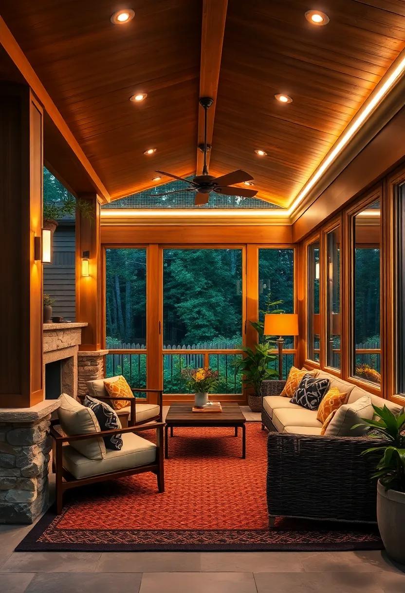 Customizable LED Strips Perfectly Blended with Wooden Porch Details for a Natural Yet Modern Visual Appeal