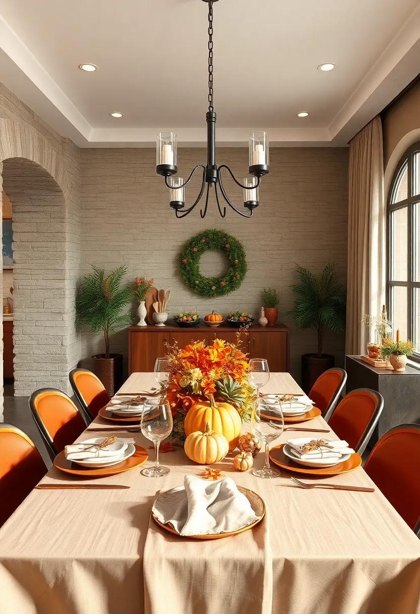 Enchanting Autumn Tablescapes With Rich Earth Tones And Pumpkin Accents For Cozy Fall Dinners
