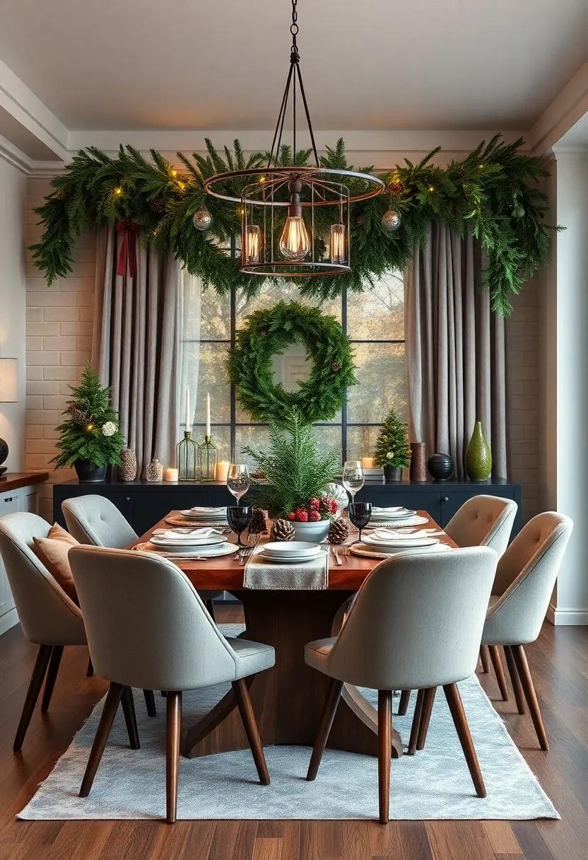 Natural Greenery Incorporating Evergreen Garlands And Pinecones For Timeless Festive Ambiance