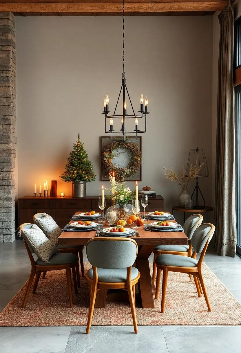 Rustic Harvest Charm With Wooden Accents And Warm Candlelight To Invite Family Gatherings