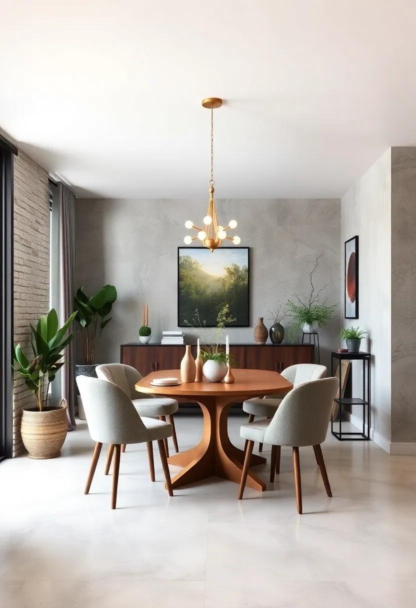 Incorporate Plants: Bring life into your dining area with small potted plants or hanging greenery to add vibrance without taking up much room