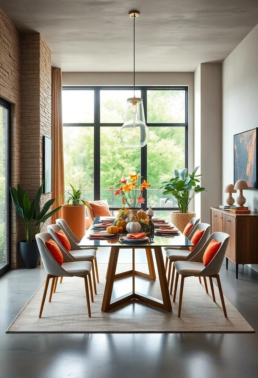 Incorporate Seasonal Decor: Refresh your dining room with seasonal elements—think pumpkins in the fall or flowers in the spring—to keep the space lively and inviting