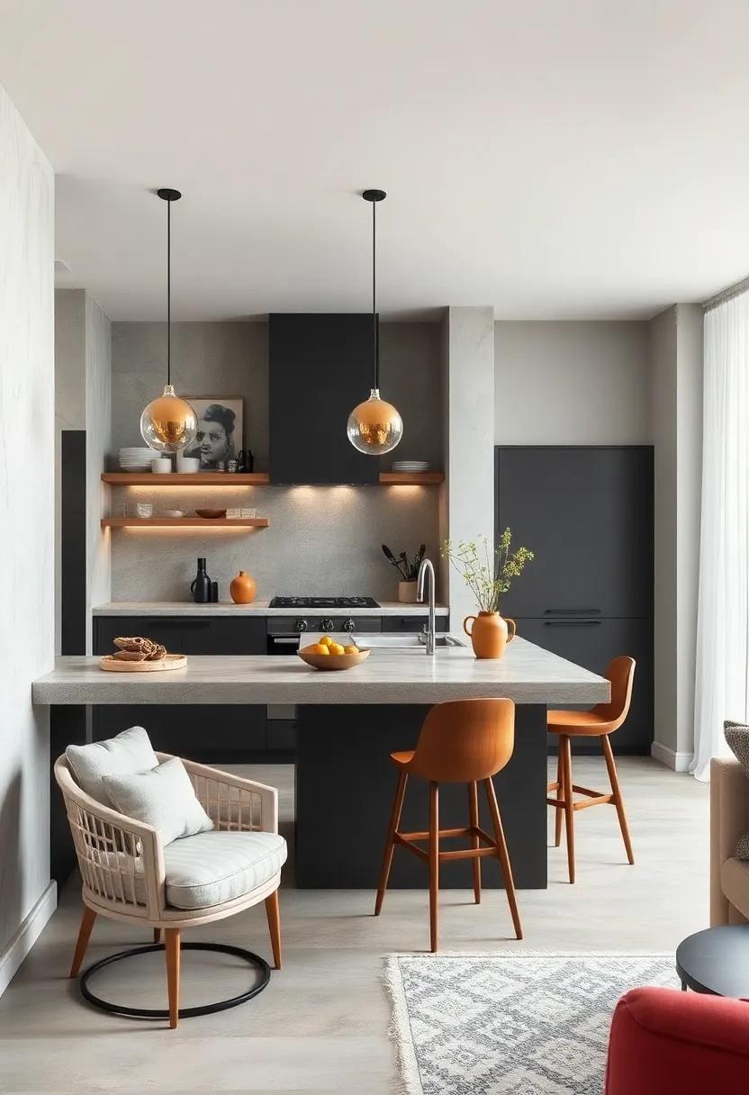 Floating Breakfast Bar Concepts That Instill Airiness and Freedom in Limited Kitchen Spaces