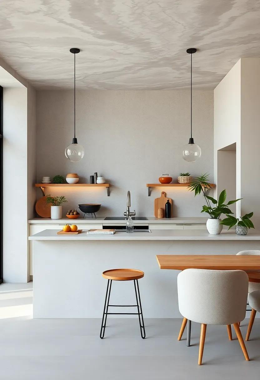 Minimalist Breakfast Bar Designs Emphasizing Clean Lines and Neutral Tones for a Spacious Feel