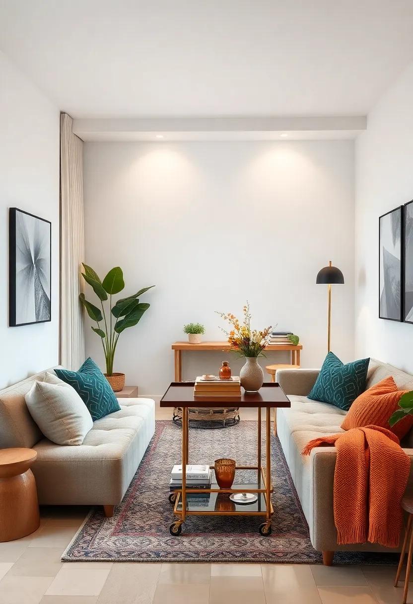 Employing Space-Saving Bar Cart Ideas That Serve Dual Functions Without Overcrowding Small Living-Dining Areas