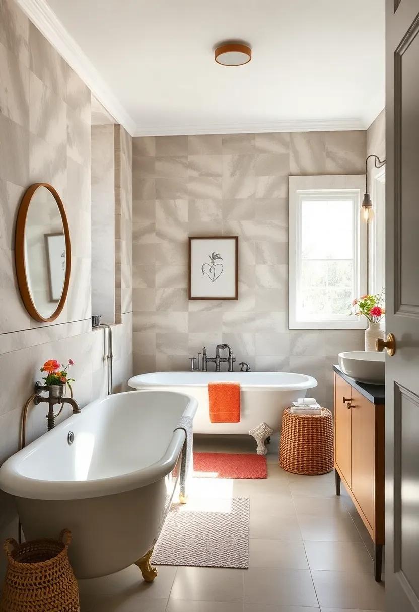 Incorporate a​ Clawfoot Tub: Embrace the elegance of a ​vintage⁤ clawfoot tub​ and pair it with contemporary fixtures for a stunning focal point