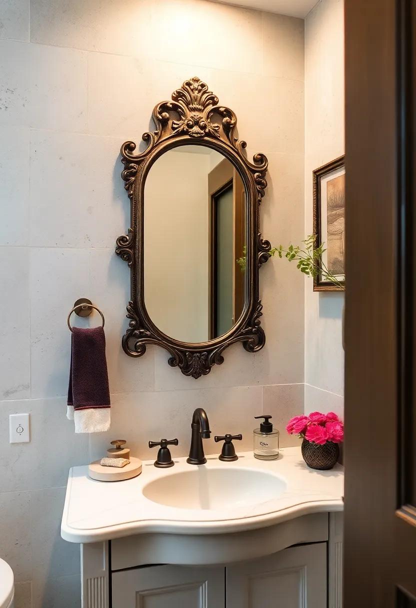Opt for Antique ​Mirrors: Hang a beautifully ornate antique mirror above the⁣ vanity to add a touch of ​timeless sophistication while reflecting modern ⁣lighting