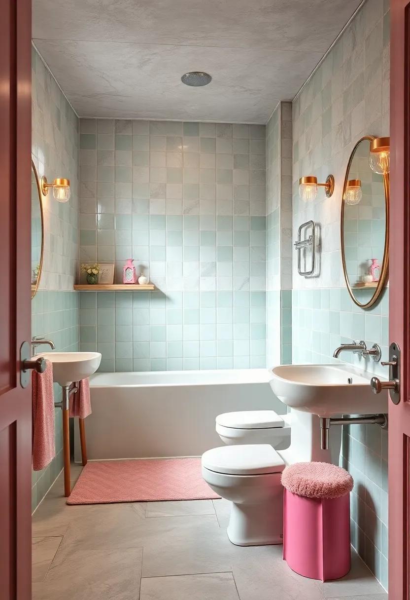 Go ​for a Retro Color Scheme: Embrace a palette of mint greens and soft pinks to evoke a nostalgic feel ‌alongside polished chrome accents