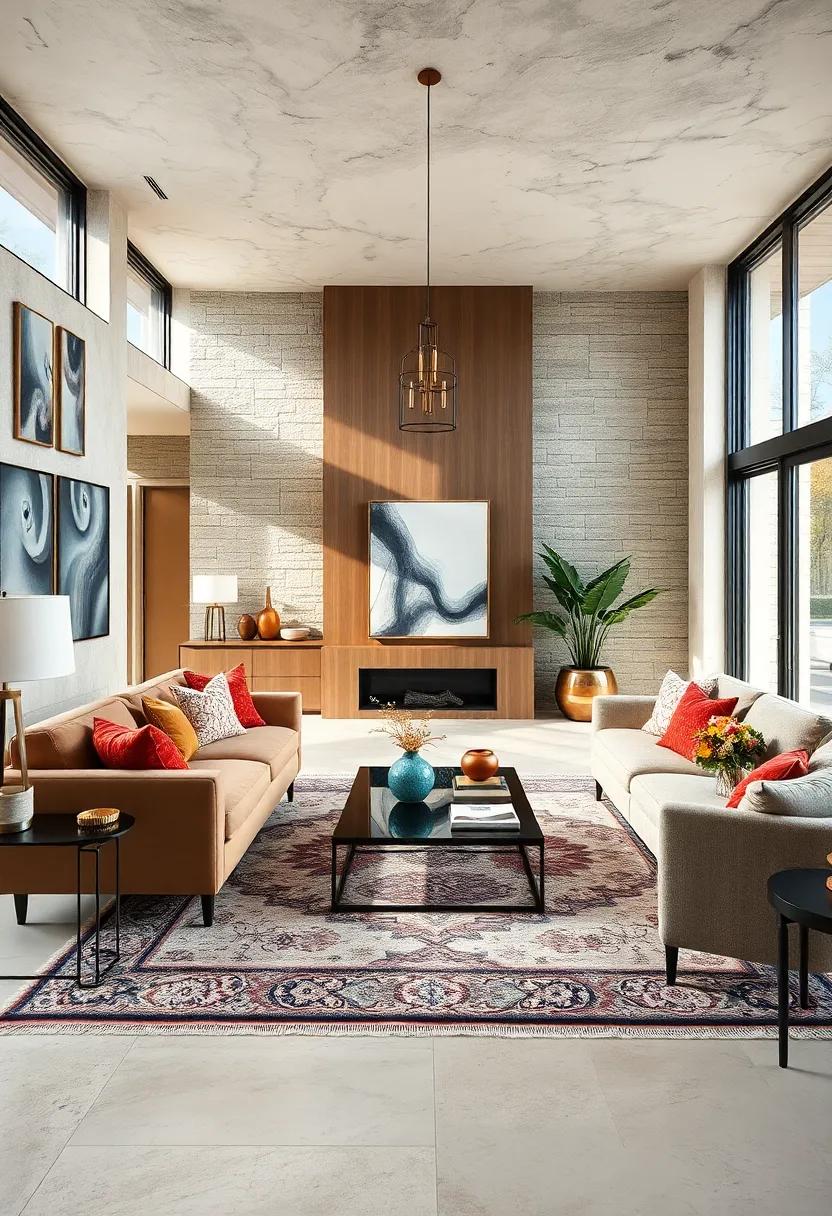 Utilizing Layered Rugs To Define Zones Within Open Concept Sophisticated Spaces