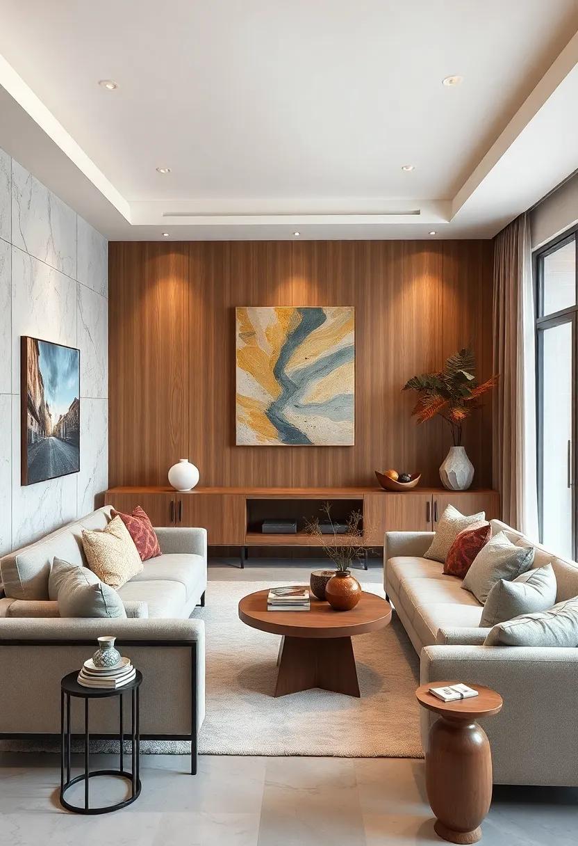 Combining Handcrafted Pottery And Modern Ceramics To Enrich Living Room Aesthetics