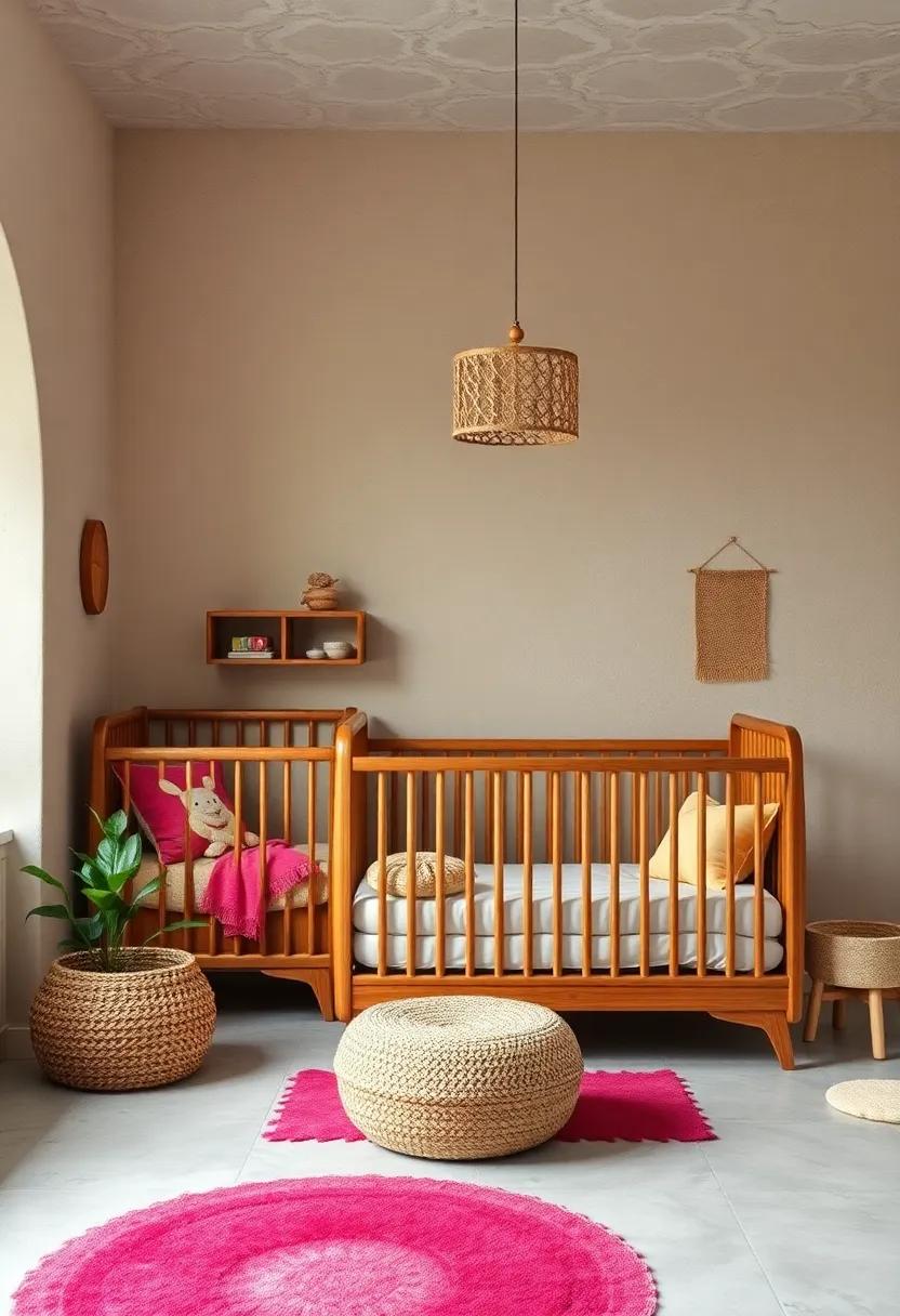Timeless Wooden Cribs with Curved Lines and Hand-Carved Details Creating Gentle Spaces