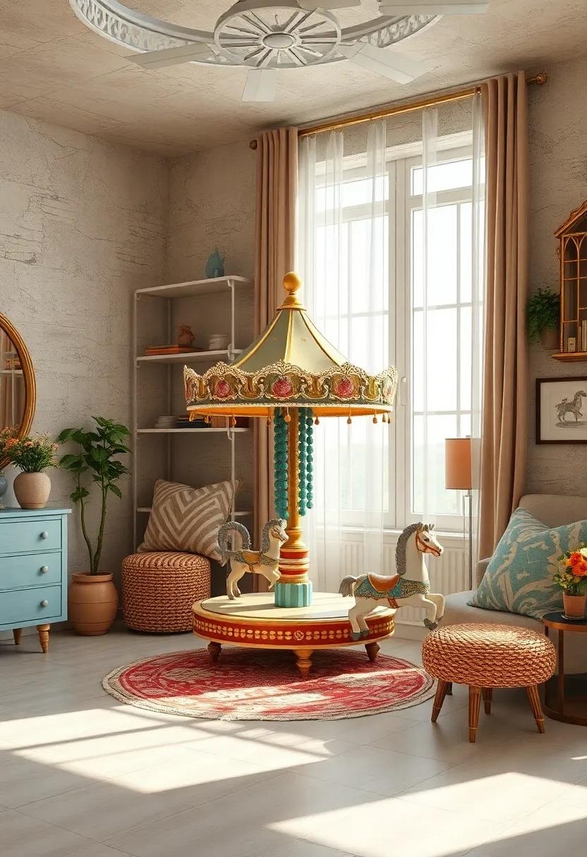 Classic Carousel Animal Toys Capturing Whimsy and Joy in Vintage Spaces for Children