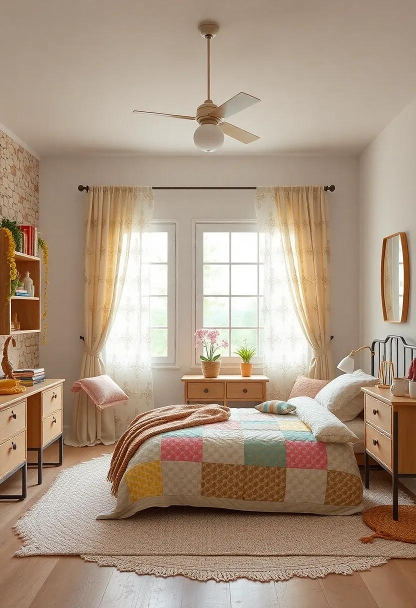 Patchwork Quilts and Lace Curtains Bringing Cozy Comfort to Old-Fashioned Kids' Bedrooms