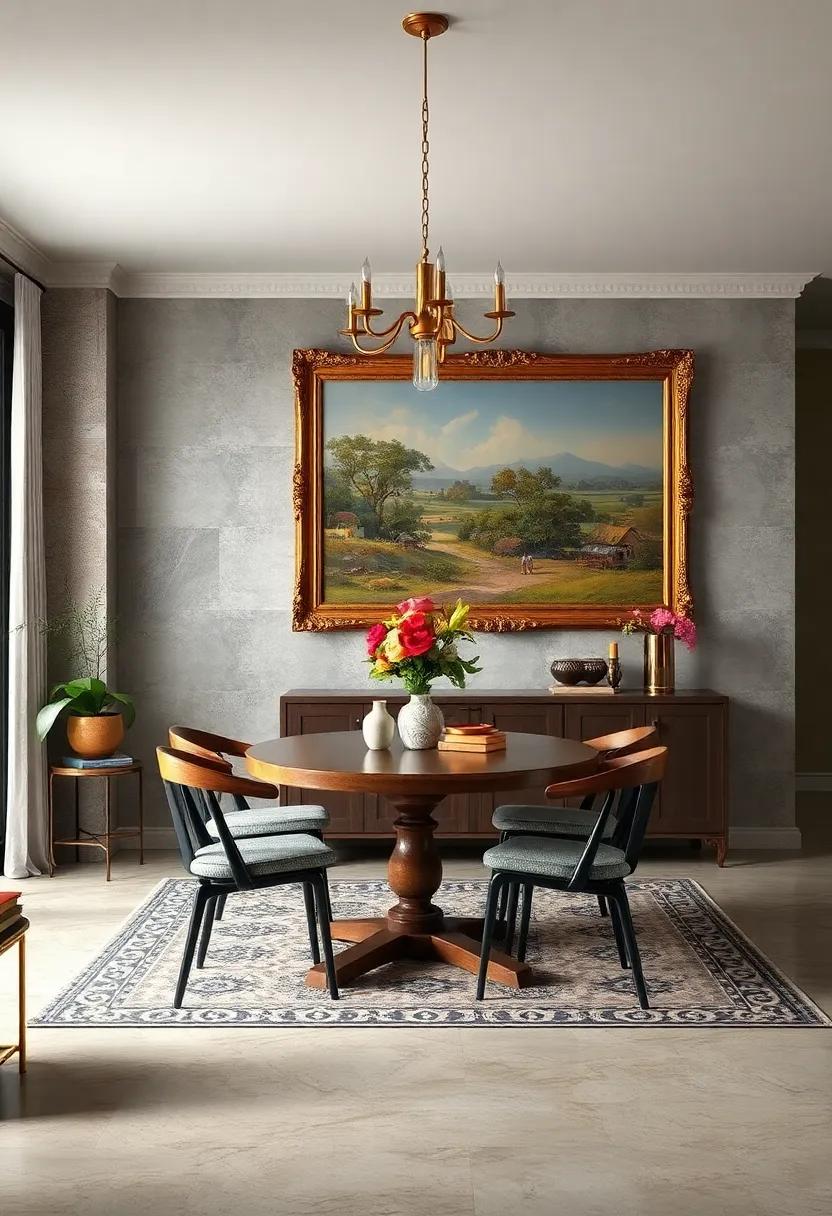 Era-Specific Wall Art Featuring Pastoral Landscapes in Ornate Gold Frames Enhancing Vintage Decor